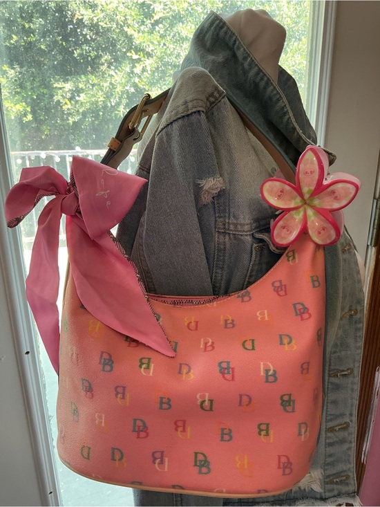 Dooney & Bourke Handbags - Dooney & Bourke Pink Multicolor Monogram Hobo